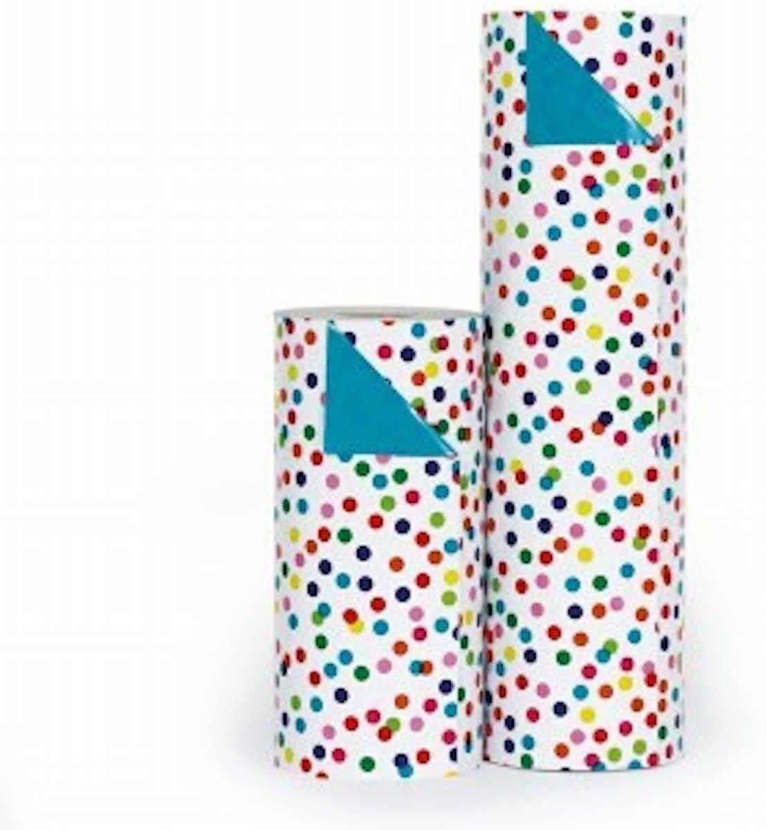 Cadeaupapier Party Confetti - Rol 30cm - 200m - 80gr | Winkelrol / Apparaatrol / Toonbankrol / Geschenkpapier / Kadopapier / Inpakpapier